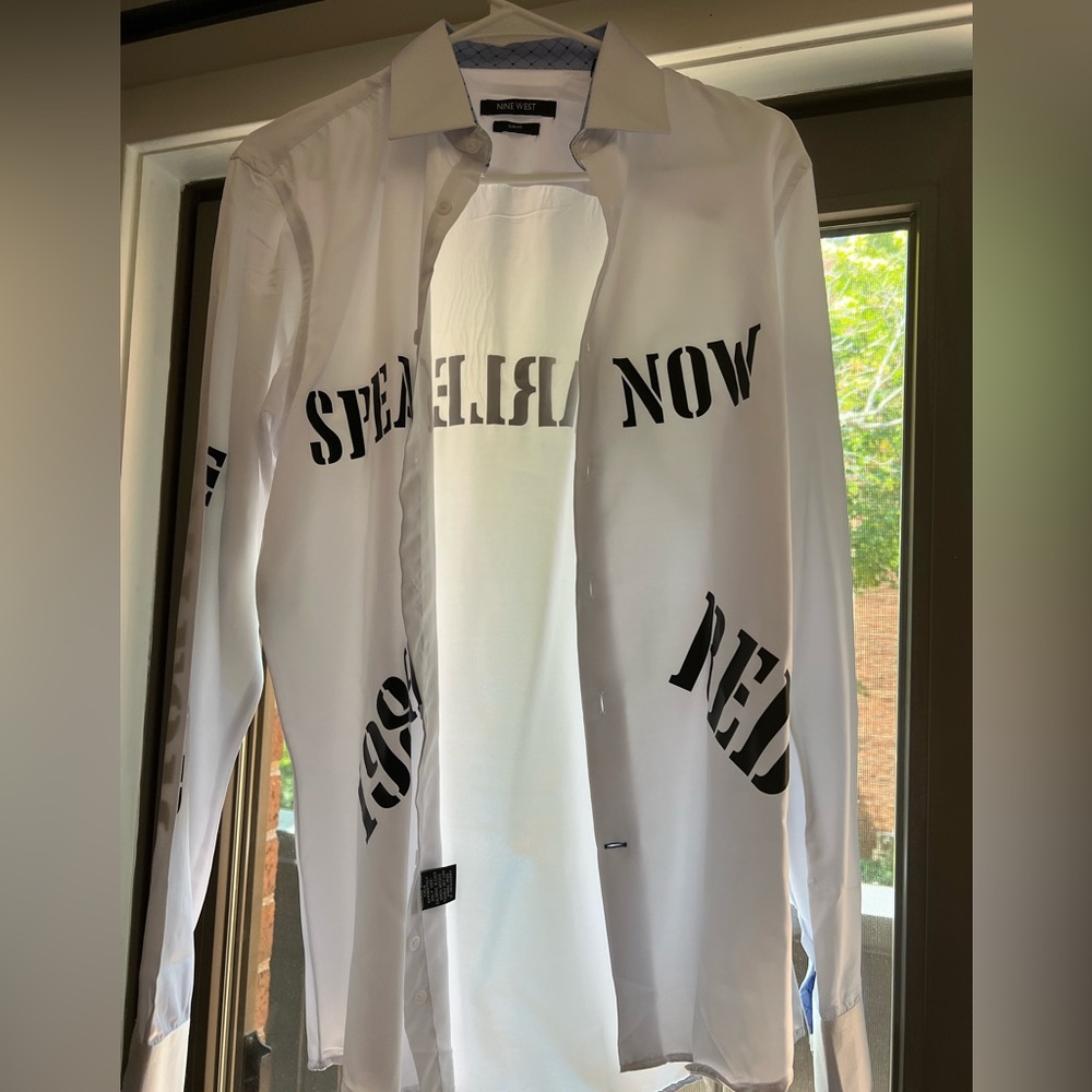 Taylor swift Eras Tour outfit: White Button Up with decals